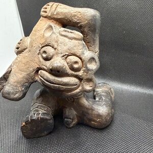 Dios Fuerz El Frutal Alm Stone/Clay Art Pottery Cave Man Sculpture Signed